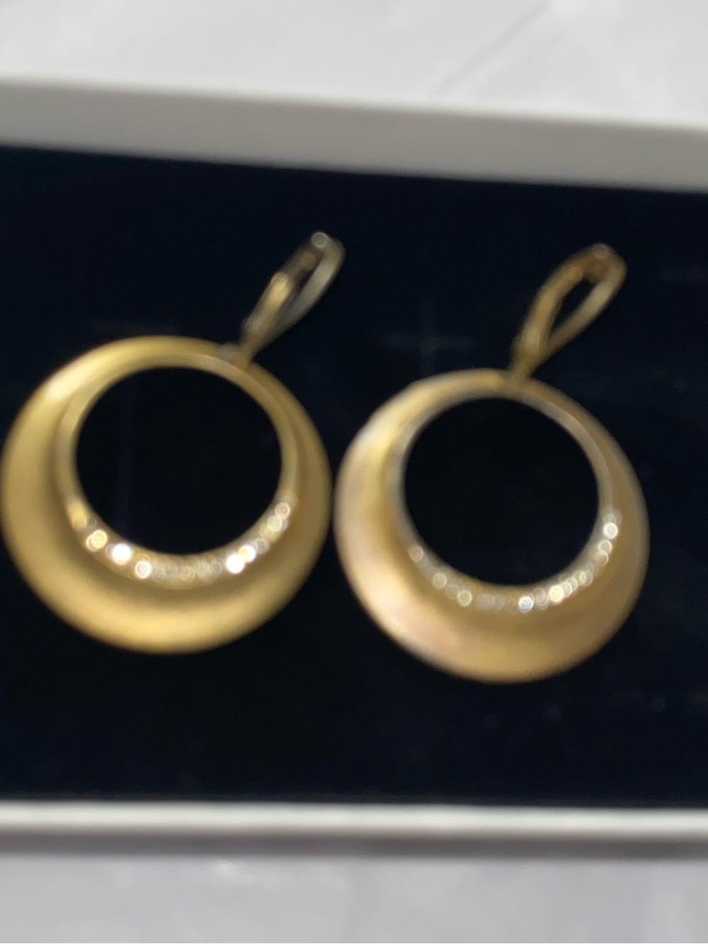 Gold Crescent Hoop Earrings brass vintage - Elegant Women’s Jewelry